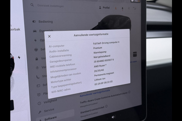Tesla Model Y **RWD** Long Range 75kWh SOH 95% Lmv 20" Ivoor Leder Warmtepomp FSD-4 Computer Elek.Stoelen+Memory Panoramadak Navi Camera's Ecc Elek.Achterklep Privacy Glas Led AMD Ryzen™ Fabrieksgarantie tot 27-6-2028 Garantie op Accu en Motor tot 27-6-2032/192.000km 1e Eigenaar Origineel Nederlandse Auto