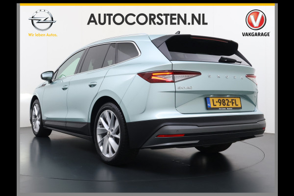 Škoda ENYAQ iV 60 Panoramadak Leder Stuur+Stoel+Achterbankverwarming 3-Zone Ecc Navi Apple Carplay Android Auto Draadloze Telefoonlader SOH 90.6% Elek.Achterklep Privacy Glas Lmv 20" Led Pdc Isofix DAB Lane Assist Dealeronderhouden Origineel Nederlandse Auto Zeer Compleet