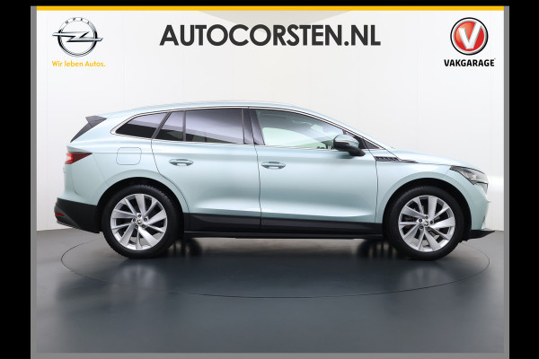 Škoda ENYAQ iV 60 Panoramadak Leder Stuur+Stoel+Achterbankverwarming 3-Zone Ecc Navi Apple Carplay Android Auto Draadloze Telefoonlader SOH 90.6% Elek.Achterklep Privacy Glas Lmv 20" Led Pdc Isofix DAB Lane Assist Dealeronderhouden Origineel Nederlandse Auto Zeer Compleet