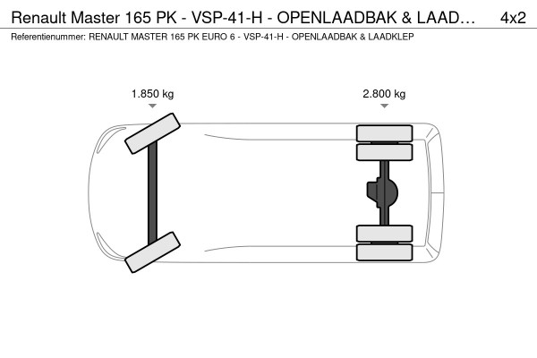 Renault Master 165 PK - VSP-41-H - OPENLAADBAK & LAADKLEP - EURO 6