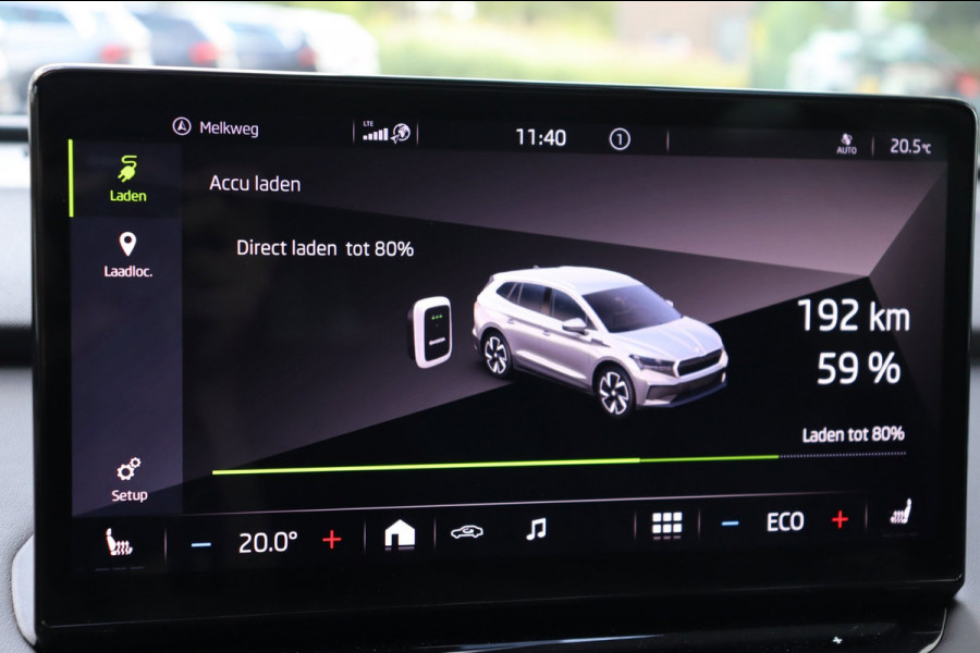 Škoda ENYAQ iV 60 Sportline schuifdak el.trekhaak camera's leer+mem+vw org.NL 93,53% travel assist