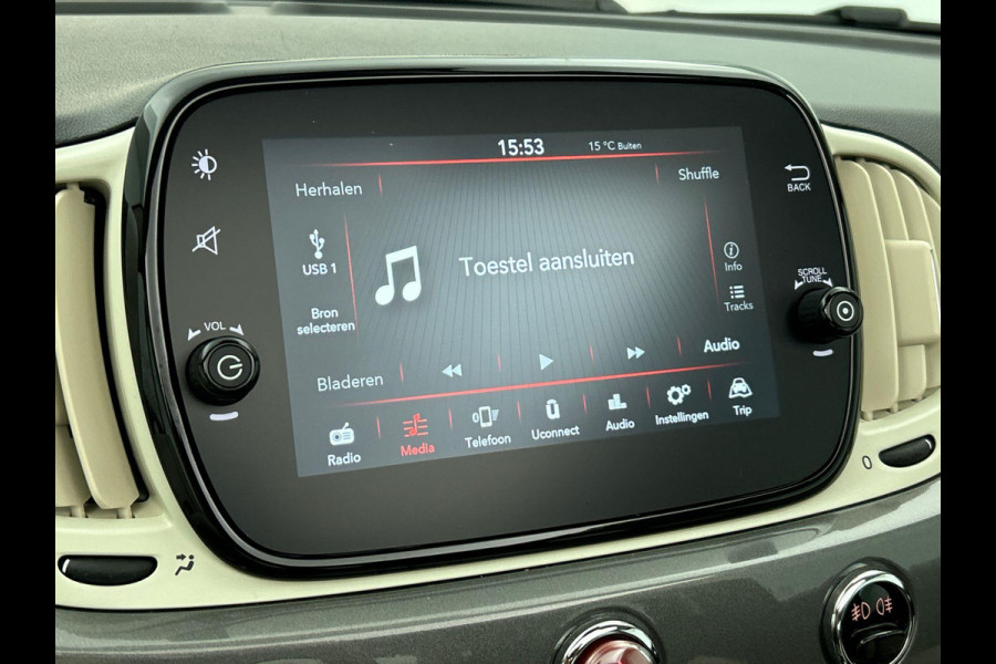 Fiat 500C 1.0 Hybrid Dolcevita Cabriolet Climate Control Sportstoelen Parkeersensoren achter Cruise Control DAB Lichtmetalen Velgen