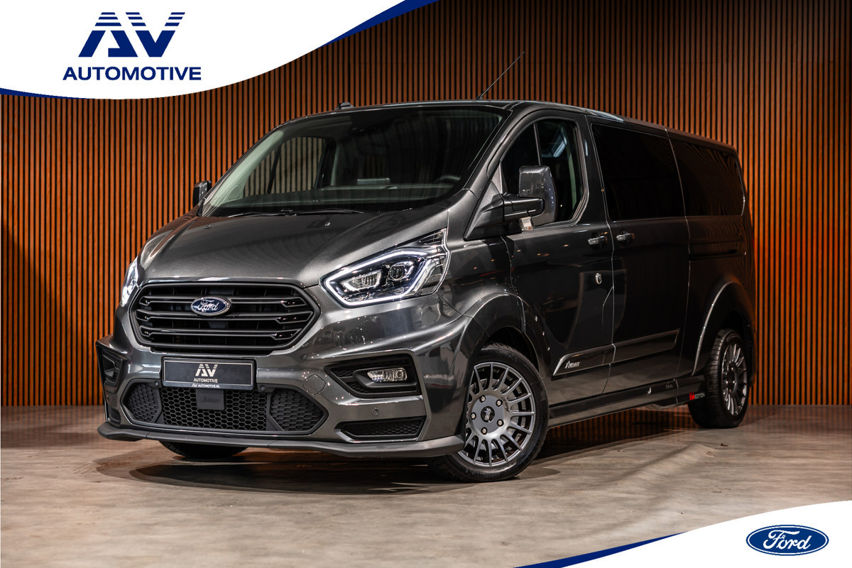 Ford Transit Custom MS-RT 320 2.0 TDCI L2H1 DC | ACC | BLIS | Bi-Xenon | Elek stoel | CarPlay | Navigatie | Camera | Stoelverwarming | L+R Schuifdeur | Lederen bekleding | Spoiler-pakket | Nieuwe APK | Verlengde fabrieksgarantie