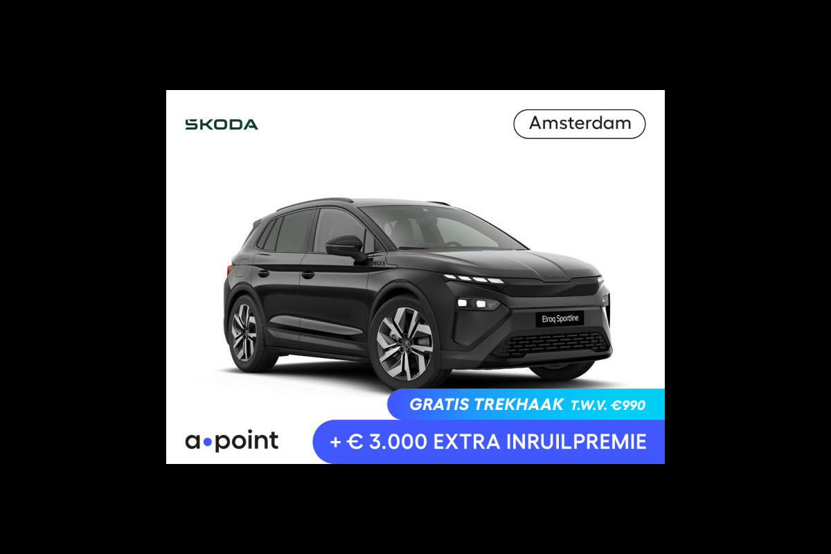 Škoda Elroq 85 Sportline | Trekhaak | elektr. achterklep | Matrix LED | Travel Assist | Stuur - en stoelverwarming |
