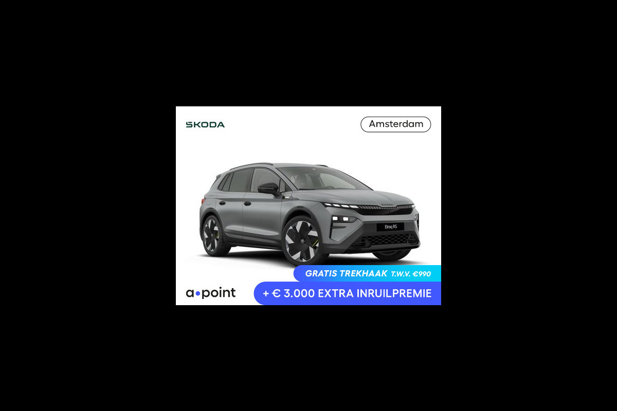 Škoda Elroq 85X RS | 4x4 aandrijving | 340 PK | Warmtepomp | Matt kleur | Adaptief onderstel | 21" lichtmetaal |