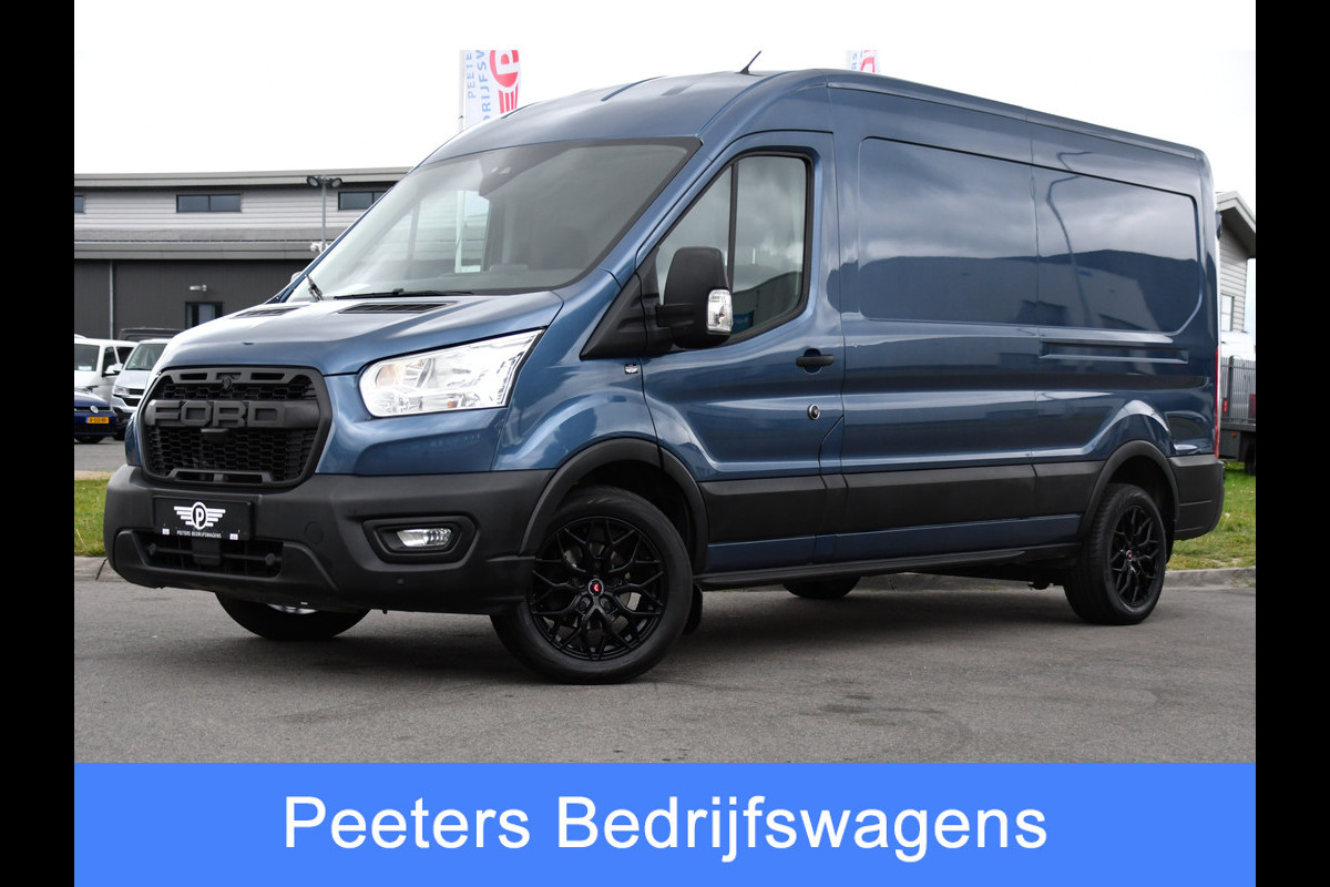 Ford Transit 350 2.0 TDCI L3H2 Raptor Edition Camera, Cruise, Carplay, 130pk, Automaat, Trekhaak, Multimedia,