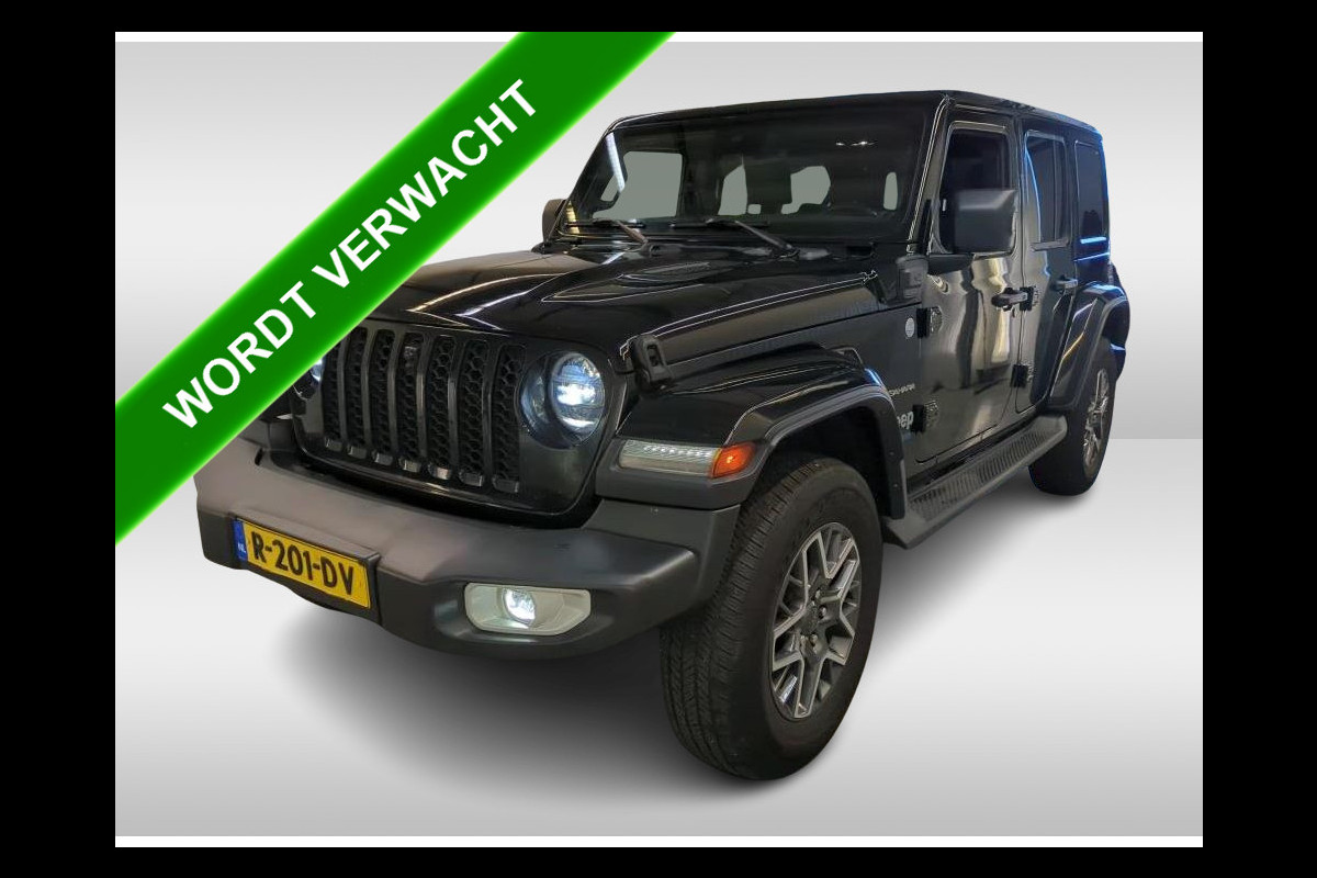 Jeep Wrangler Unlimited 4xe Hybride 380 Sahara / Trekhaak / Leder / Stuur-Stoelverwarming / Pdc.+Camera / Comf.& Convenience Pack / Apk 04-2028