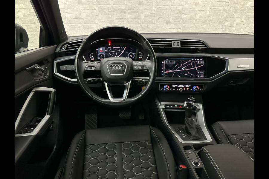 Audi Q3 Sportback 45 TFSI e 245pk S-Line | #RS-Leder | ACC | Trekhaak | Zwarte Hemelbekleding | Navi Plus | Lane Assist | Dodehoek | Lane-Assist | Stoelverwarming | Climate-Control | LED | Interieur-Voorverwarming | Bovag Garantie |