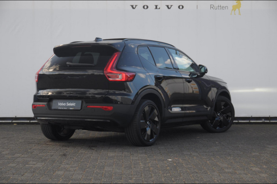 Volvo EX40 252PK Automaat Ext. Range Ultra Black Edition / Adaptieve koplampen / Panoramadak / 360 Camera / Apple carplay / Android auto / Elektrisch bedienbare voorstoelen / Pilot assist / Adaptive cruise control / Harman kardon audio / Stoelverwarming voor / Warmtepomp