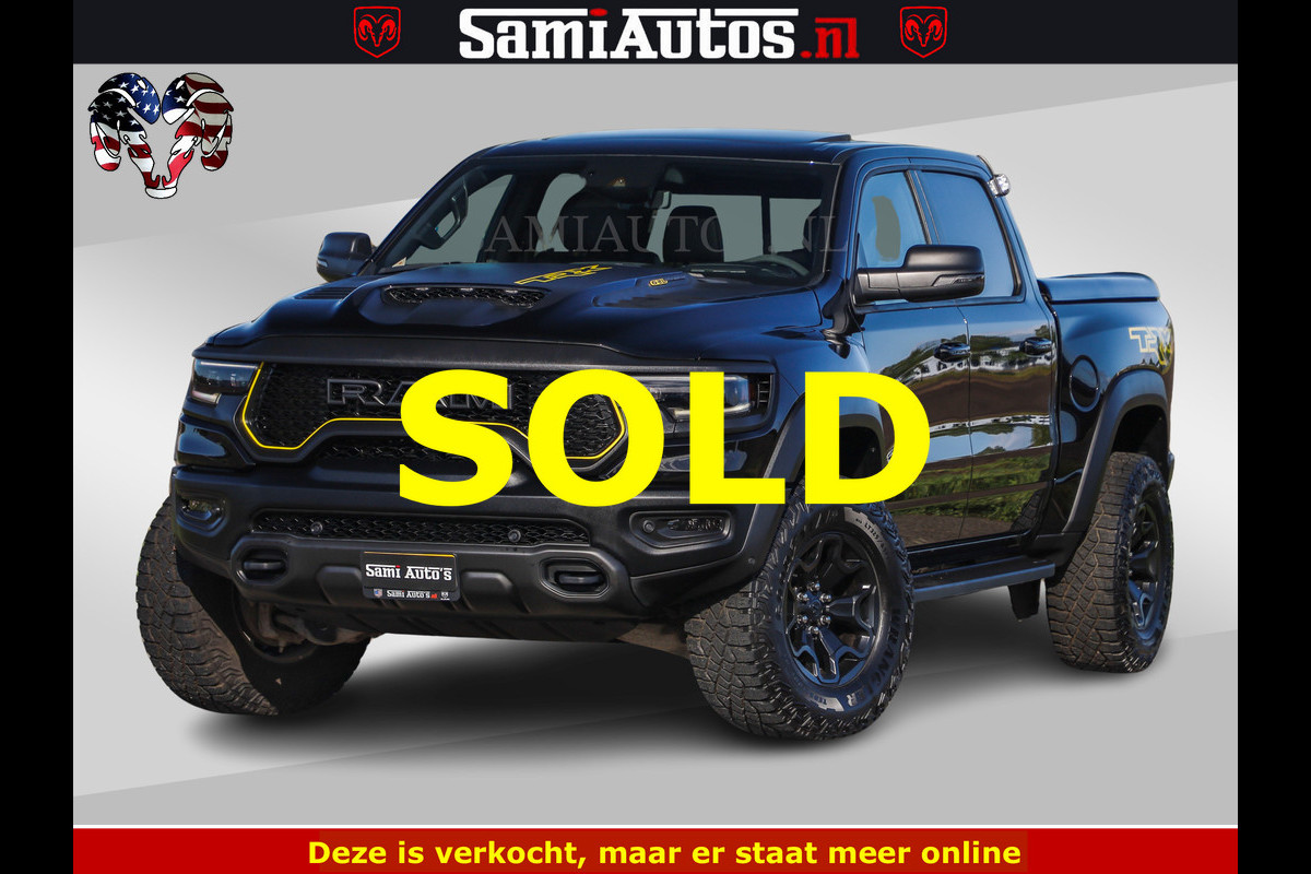 Dodge Ram TRX BLACK OPS HELLCAT | 6.2 V8 712PK SUPERCHARGER | FULLY LOADED | CARBON | BLACK ON BLACK | CREW CAB | DUBBELE CABINE | 5 PERSOONS | De specialist in Amerikaanse pick‑ups in Nederland en Europa.