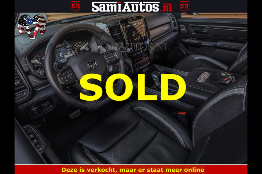 Dodge Ram TRX BLACK OPS HELLCAT | 6.2 V8 712PK SUPERCHARGER | FULLY LOADED | CARBON | BLACK ON BLACK | CREW CAB | DUBBELE CABINE | 5 PERSOONS | De specialist in Amerikaanse pick‑ups in Nederland en Europa.