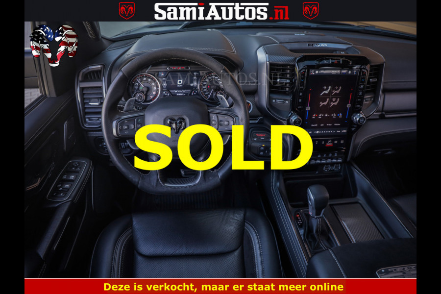 Dodge Ram TRX BLACK OPS HELLCAT | 6.2 V8 712PK SUPERCHARGER | FULLY LOADED | CARBON | BLACK ON BLACK | CREW CAB | DUBBELE CABINE | 5 PERSOONS | De specialist in Amerikaanse pick‑ups in Nederland en Europa.