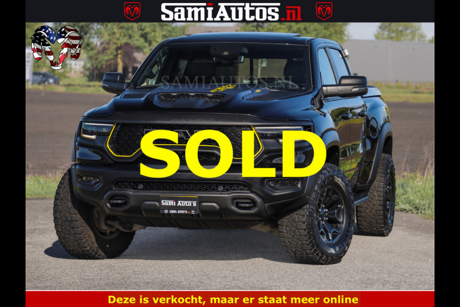 Dodge Ram TRX BLACK OPS HELLCAT | 6.2 V8 712PK SUPERCHARGER | FULLY LOADED | CARBON | BLACK ON BLACK | CREW CAB | DUBBELE CABINE | 5 PERSOONS | De specialist in Amerikaanse pick‑ups in Nederland en Europa.