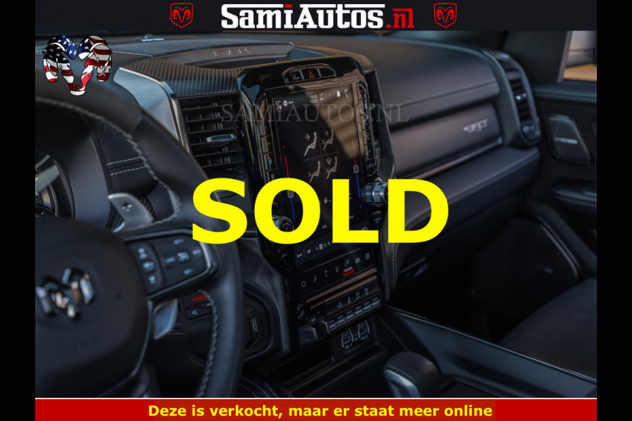 Dodge Ram TRX BLACK OPS HELLCAT | 6.2 V8 712PK SUPERCHARGER | FULLY LOADED | CARBON | BLACK ON BLACK | CREW CAB | DUBBELE CABINE | 5 PERSOONS | De specialist in Amerikaanse pick‑ups in Nederland en Europa.