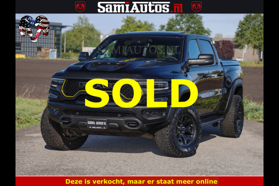 Dodge Ram TRX BLACK OPS HELLCAT | 6.2 V8 712PK SUPERCHARGER | FULLY LOADED | CARBON | BLACK ON BLACK | CREW CAB | DUBBELE CABINE | 5 PERSOONS | De specialist in Amerikaanse pick‑ups in Nederland en Europa.