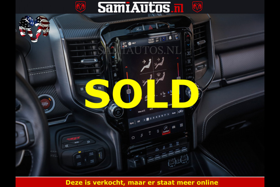 Dodge Ram TRX BLACK OPS HELLCAT | 6.2 V8 712PK SUPERCHARGER | FULLY LOADED | CARBON | BLACK ON BLACK | CREW CAB | DUBBELE CABINE | 5 PERSOONS | De specialist in Amerikaanse pick‑ups in Nederland en Europa.