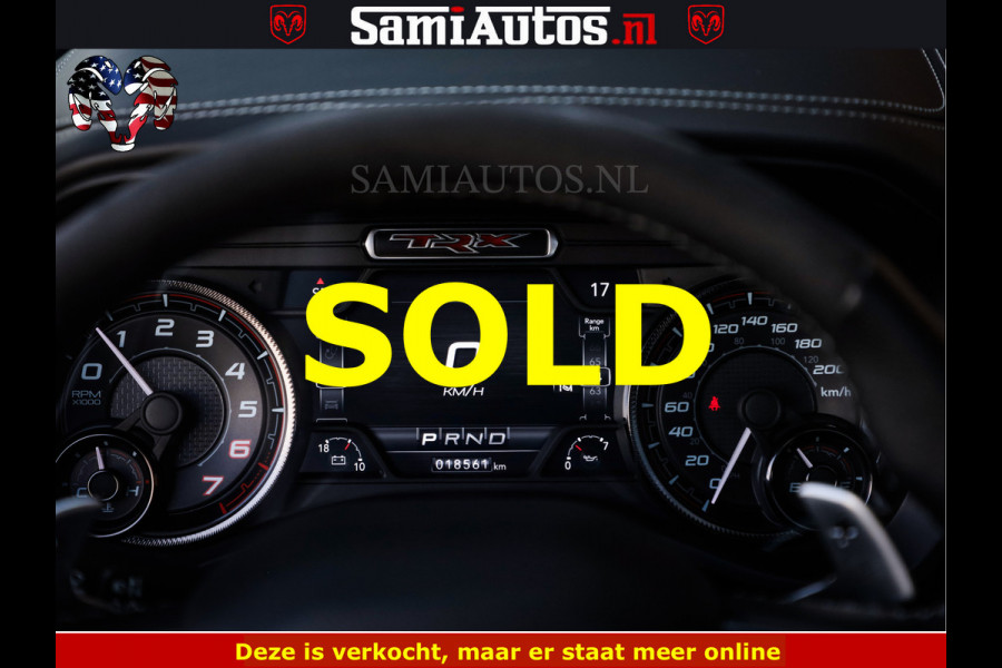 Dodge Ram TRX BLACK OPS HELLCAT | 6.2 V8 712PK SUPERCHARGER | FULLY LOADED | CARBON | BLACK ON BLACK | CREW CAB | DUBBELE CABINE | 5 PERSOONS | De specialist in Amerikaanse pick‑ups in Nederland en Europa.
