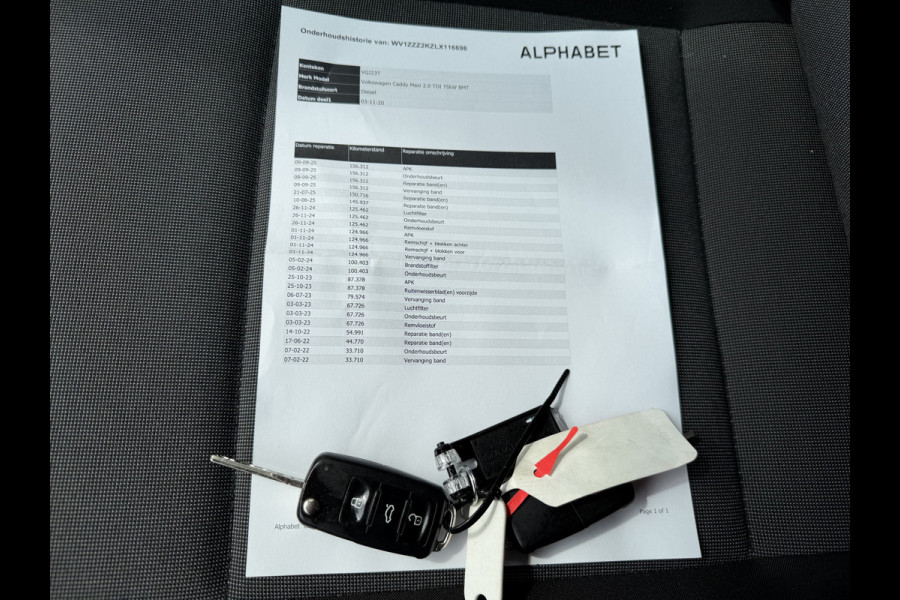Volkswagen Caddy 2.0 TDI 102pk L2H1 BMT Maxi / vaste prijs rijklaar € 11.950 ex btw / euro 6 / bpm vrij / lease vanaf € 201 / Flexmo ingerichte laadruimte / airco / cruise/ pdc achter