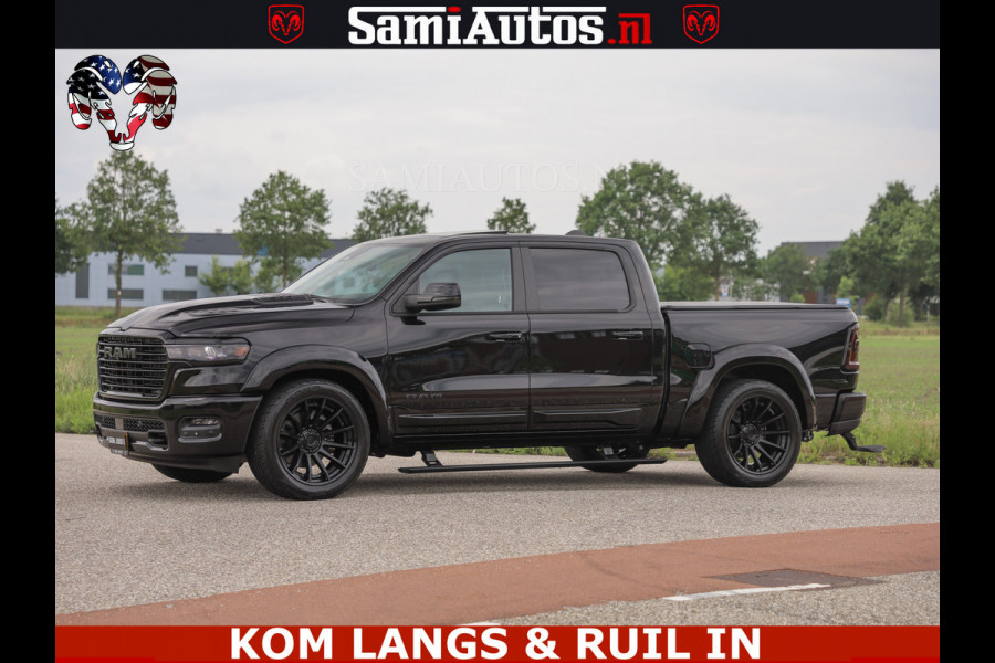 Dodge Ram 1500 Night Premium | Full Option | De Meest Luxe Pick-Up in zijn Klasse | Comfortabele Dubbele Cabine met Royale 5 Zitplaatsen | BPM vrij | Nu Leverbaar uit Voorraad | Voorraad Nr 2287 - 3384 | De specialist in Amerikaanse pick‑ups in Nederland en Europa.