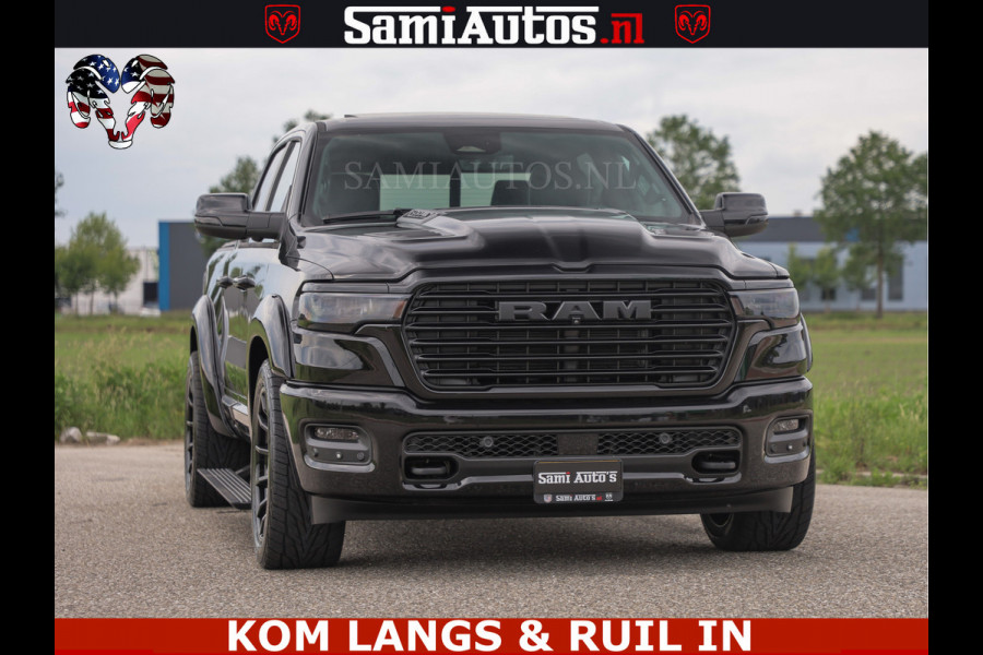 Dodge Ram 1500 Night Premium | Full Option | De Meest Luxe Pick-Up in zijn Klasse | Comfortabele Dubbele Cabine met Royale 5 Zitplaatsen | BPM vrij | Nu Leverbaar uit Voorraad | Voorraad Nr 2287 - 3384 | De specialist in Amerikaanse pick‑ups in Nederland en Europa.