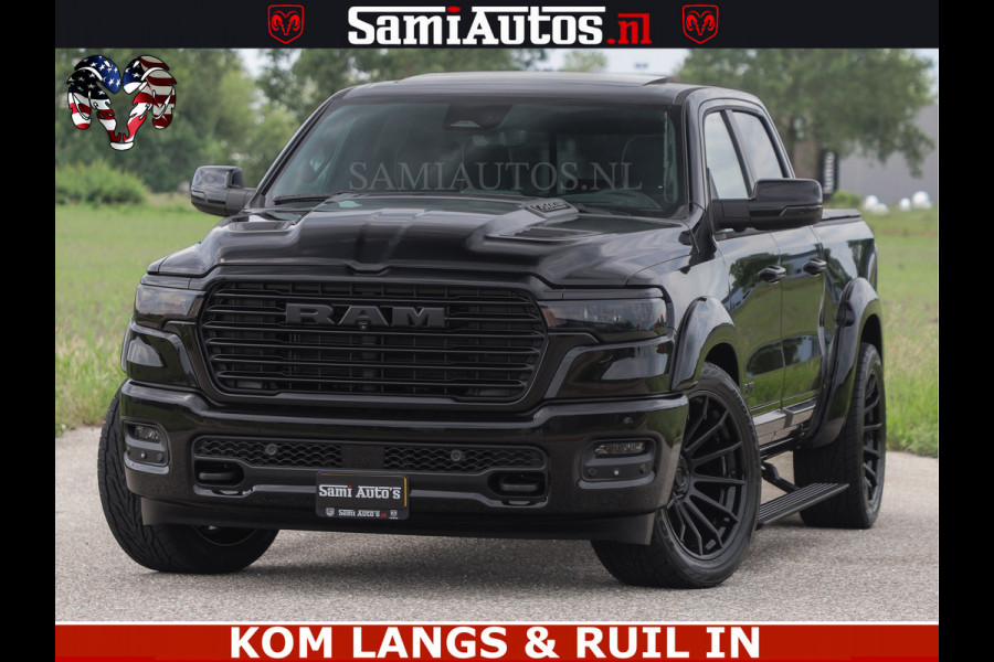 Dodge Ram 1500 Night Premium | Full Option | De Meest Luxe Pick-Up in zijn Klasse | Comfortabele Dubbele Cabine met Royale 5 Zitplaatsen | BPM vrij | Nu Leverbaar uit Voorraad | Voorraad Nr 2287 - 3384 | De specialist in Amerikaanse pick‑ups in Nederland en Europa.