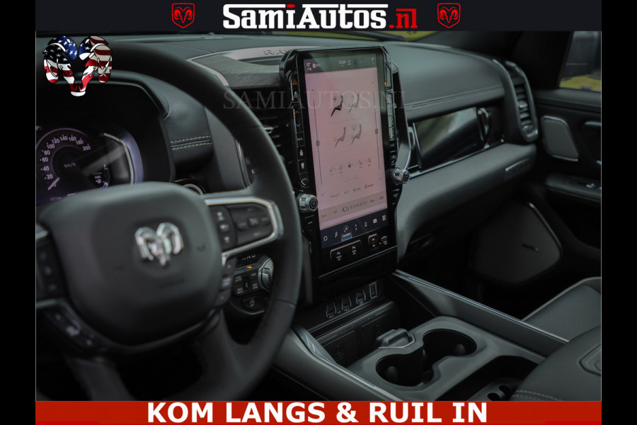 Dodge Ram 1500 Night Premium | Full Option | De Meest Luxe Pick-Up in zijn Klasse | Comfortabele Dubbele Cabine met Royale 5 Zitplaatsen | BPM vrij | Nu Leverbaar uit Voorraad | Voorraad Nr 2287 - 3384 | De specialist in Amerikaanse pick‑ups in Nederland en Europa.