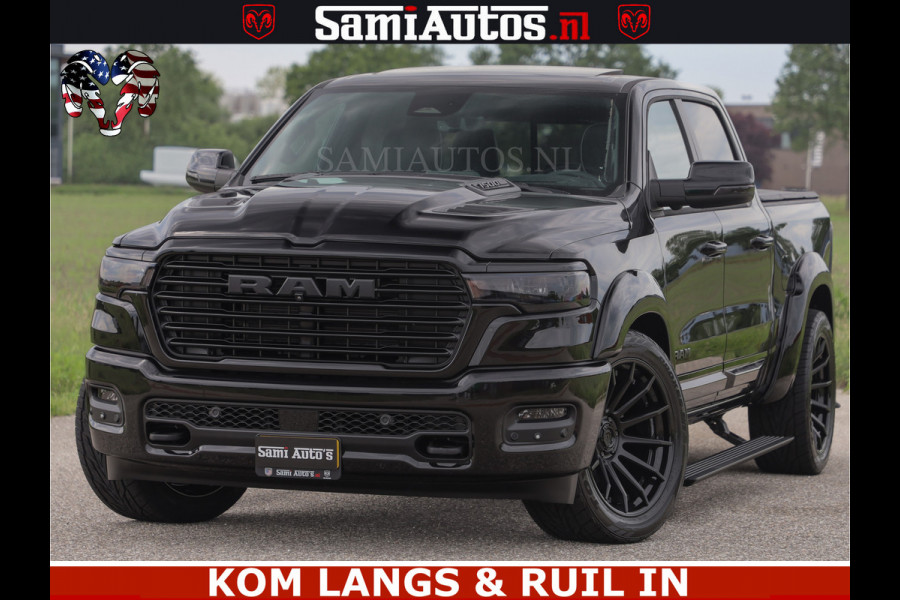 Dodge Ram 1500 Night Premium | Full Option | De Meest Luxe Pick-Up in zijn Klasse | Comfortabele Dubbele Cabine met Royale 5 Zitplaatsen | BPM vrij | Nu Leverbaar uit Voorraad | Voorraad Nr 2287 - 3384 | De specialist in Amerikaanse pick‑ups in Nederland en Europa.