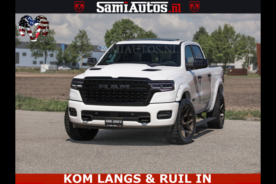 Dodge Ram Limited Night 540HP 706Nm | Massage + Full Option | De Meest Luxe en Volle Pick-Up in zijn Klasse | Comfortabele Dubbele Cabine met Royale 5 Zitplaatsen | BPM vrij | Nu Leverbaar uit Voorraad | Voorraad Nr 2351 - 7478 | De specialist in Amerikaanse pick‑ups in Nederland en Europa.