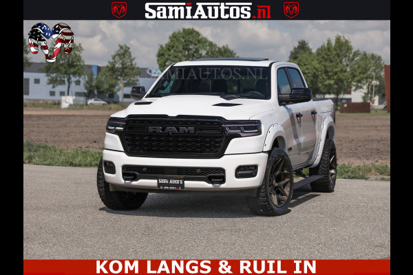 Dodge Ram Limited Night 540HP 706Nm | Massage + Full Option | De Meest Luxe en Volle Pick-Up in zijn Klasse | Comfortabele Dubbele Cabine met Royale 5 Zitplaatsen | BPM vrij | Nu Leverbaar uit Voorraad | Voorraad Nr 2351 - 7478 | De specialist in Amerikaanse pick‑ups in Nederland en Europa.