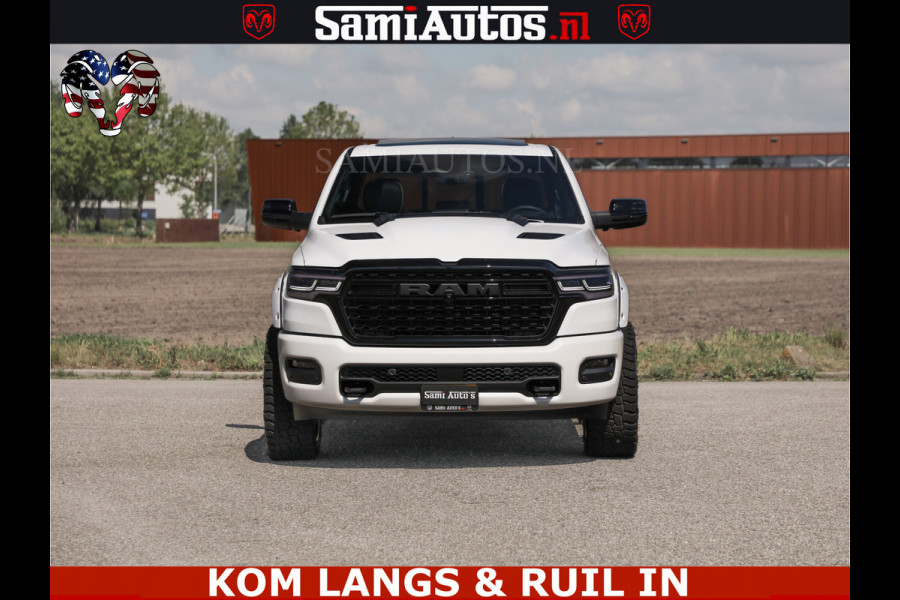 Dodge Ram Limited Night 540HP 706Nm | Massage + Full Option | De Meest Luxe en Volle Pick-Up in zijn Klasse | Comfortabele Dubbele Cabine met Royale 5 Zitplaatsen | BPM vrij | Nu Leverbaar uit Voorraad | Voorraad Nr 2351 - 7478 | De specialist in Amerikaanse pick‑ups in Nederland en Europa.
