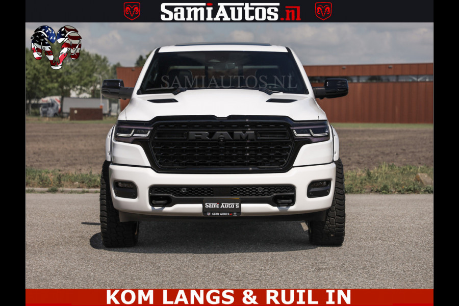 Dodge Ram Limited Night 540HP 706Nm | Massage + Full Option | De Meest Luxe en Volle Pick-Up in zijn Klasse | Comfortabele Dubbele Cabine met Royale 5 Zitplaatsen | BPM vrij | Nu Leverbaar uit Voorraad | Voorraad Nr 2351 - 7478 | De specialist in Amerikaanse pick‑ups in Nederland en Europa.