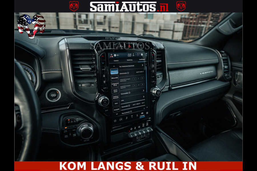 Dodge Ram LIMITED | 5.7 V8 HEMI 402PK | TUFF WIELEN | MEEST VOLLE LIMITED | PRACHTIGE KLEUR GRANITE CRYSTAL PEARL | CREW CAB | DUBBELE CABINE DC 5 PERSOONS | CREW CAB 5 PERSOONS | DUBBELE CABINE DC | MEEST ROYALE EN COMFORTABELE BEDRIJFSAUTO | HEAD-UP | LUCHTVERING | RONDOM CAMERA | MWK KLEP | PANORAMA DAK | | De specialist in Amerikaanse pick‑ups in Nederland en Europa.