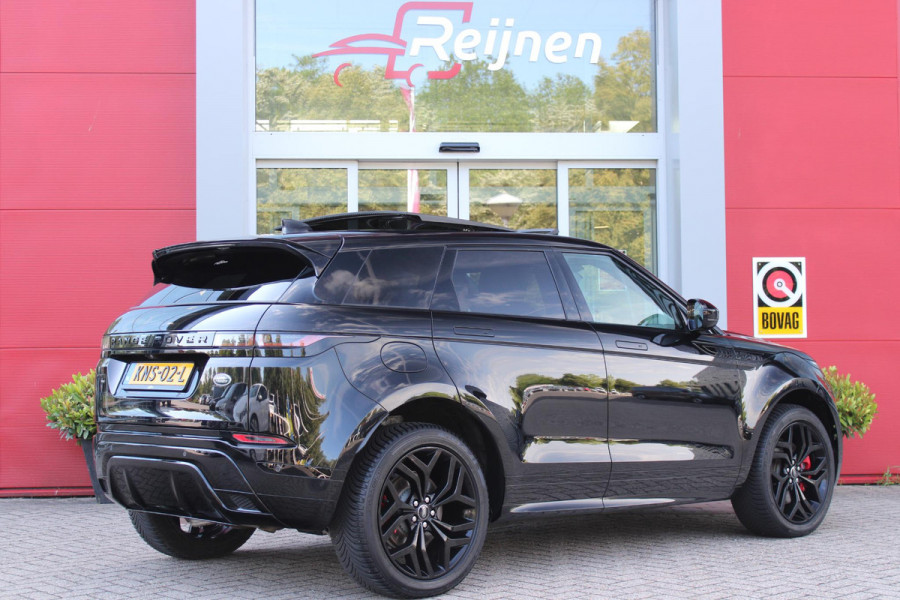 Land Rover Range Rover Evoque 1.5 P300e AWD 254PK R-DYNAMIC HSE | PANORAMISCH SCHUIF / KANTELDAK | ELEKTRISCH VERSTELBARE VOORSTOELEN / BESTUURDERSTOEL MET GEHEUGEN | LEDEREN BEKLEDING | VOORSTOELEN  VERWARMBAAR | 20" LICHTMETALEN VELGEN | KEYLESS ENTRY / START | DODEHOEK DETECTIE | EXTRA GETINTE ACHTERRUITEN | FULL LED KOPLAMPEN | LED ACHTERLICHTEN | ADAPTIVE CRUISE CONTROL | APPLE CARPLAY | ACHTERKLEP ELEKTRISCH BEDIENBAAR | MERIDIAN PREMIUM AUDIO SYSTEEM | RODE REMKLAUWEN |