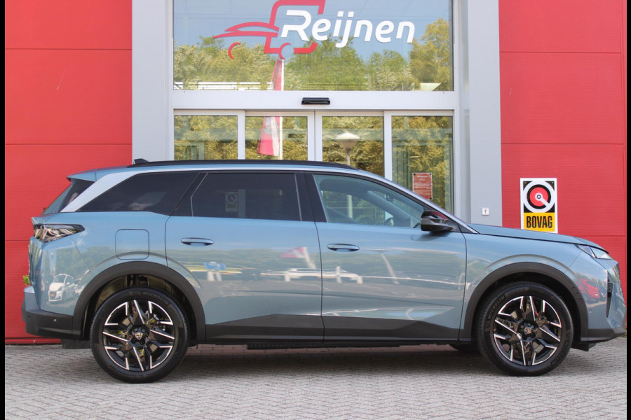 Peugeot 5008 1.2 Hybrid 145PK ALLURE 7p | 360° VISION & DRIVE ASSIST PACK: ANTI DIEFSTAL ALARM MET SUPERVEGRENDELING/VERWARMBAAR VOLLEDEREN STUURWIEL/VISEOPARK 360° HD CAMERA'S MET PARKEERHULP VOOR, BUITENSPIEGELS MET KANTELFUNCTIE BIJ HET ACHTERUITRIJDEN/ADAPTIVE CRUISE CONTROL MET STOP & GO FUNCTIE, REAR CROSS TRAFFIC ALERT, LANE CHANGE ASSIST, DODEHOEK DETECTIE, GROOTLICHT ASSISTENT | PANORAMIC NAVIGATION PACK: PEUGEOT PANORAMIC i-COCKPIT MET GEBOGEN EN ZWEVEND HD SCHERM/PEUGEOT 3D NAVIGATIE/SPRAAKHERKENNING/3-USB AANSLUITINGEN/DRAADLOZE TELEFOONLADER | SEAT PACK: AGR STOEL MET