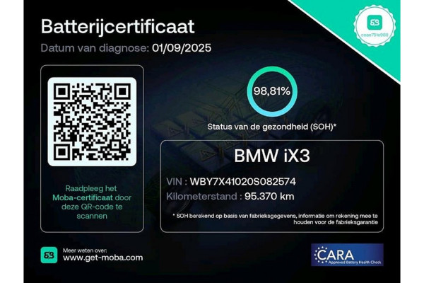 BMW iX3 Executive 80 kWh | Pano dak | Camera | Tabacco leder | ACC | SOH 98%