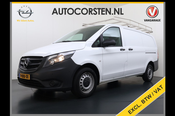 Mercedes-Benz Vito 114CDI Automaat Lang 2X Schuifdeur Trekhaak Imperiaal Navi Camera Cruise Control Airco Bluetooth Pdc Euro 6 Betonplex Vloer Wandbetimmering 1e Eigenaar Origineel Nederlandse Auto