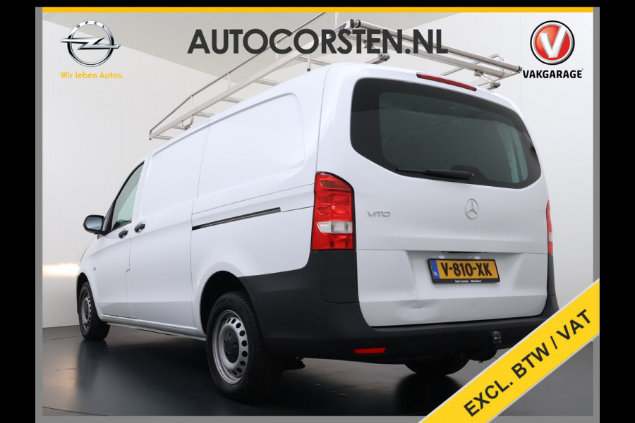 Mercedes-Benz Vito 114CDI Automaat Lang 2X Schuifdeur Trekhaak Imperiaal Navi Camera Cruise Control Airco Bluetooth Pdc Euro 6 Betonplex Vloer Wandbetimmering 1e Eigenaar Origineel Nederlandse Auto