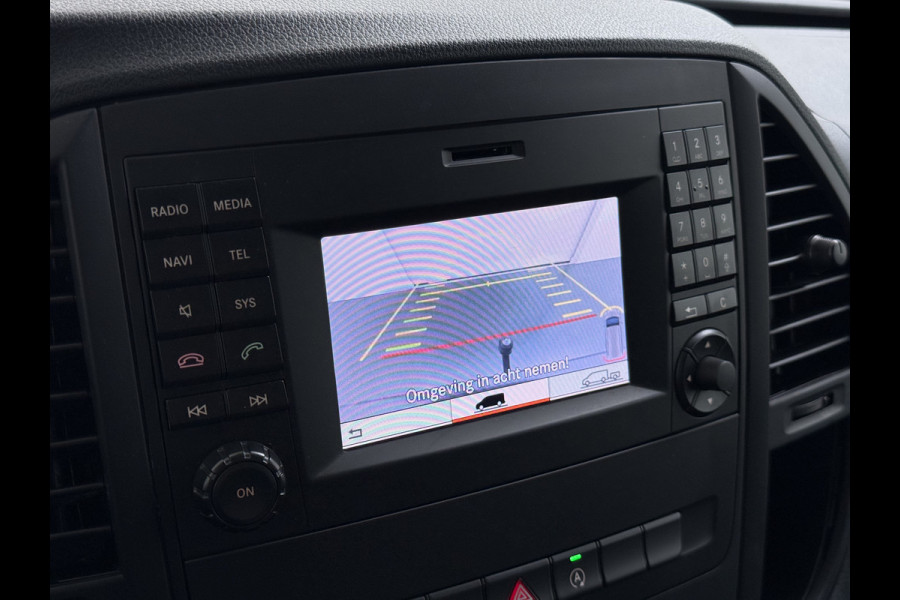 Mercedes-Benz Vito 114CDI Automaat Lang 2X Schuifdeur Trekhaak Imperiaal Navi Camera Cruise Control Airco Bluetooth Pdc Euro 6 Betonplex Vloer Wandbetimmering 1e Eigenaar Origineel Nederlandse Auto