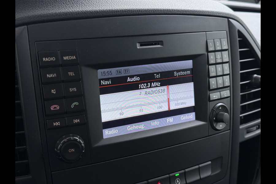 Mercedes-Benz Vito 114CDI Automaat Lang 2X Schuifdeur Trekhaak Imperiaal Navi Camera Cruise Control Airco Bluetooth Pdc Euro 6 Betonplex Vloer Wandbetimmering 1e Eigenaar Origineel Nederlandse Auto