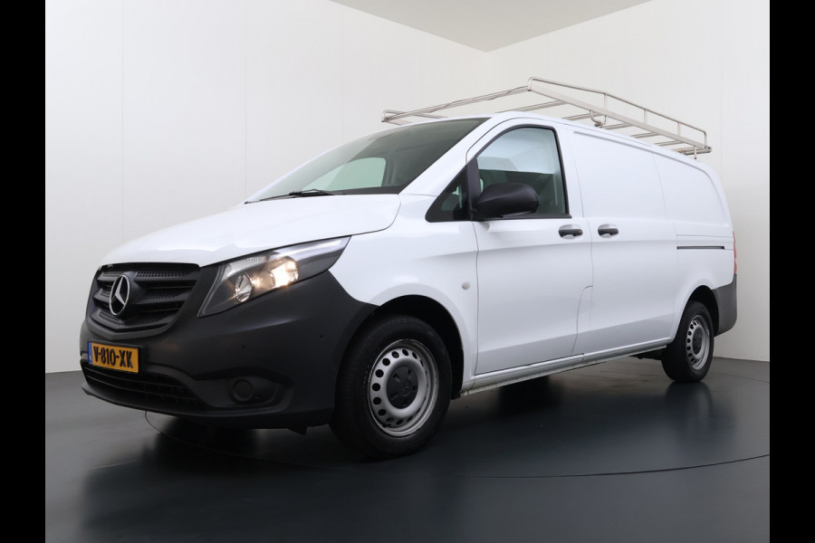 Mercedes-Benz Vito 114CDI Automaat Lang 2X Schuifdeur Trekhaak Imperiaal Navi Camera Cruise Control Airco Bluetooth Pdc Euro 6 Betonplex Vloer Wandbetimmering 1e Eigenaar Origineel Nederlandse Auto