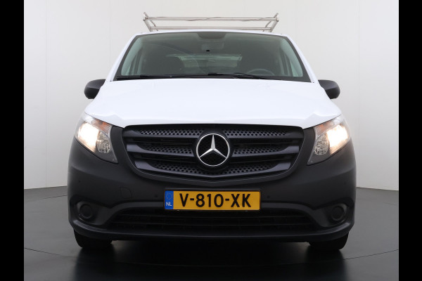 Mercedes-Benz Vito 114CDI Automaat Lang 2X Schuifdeur Trekhaak Imperiaal Navi Camera Cruise Control Airco Bluetooth Pdc Euro 6 Betonplex Vloer Wandbetimmering 1e Eigenaar Origineel Nederlandse Auto