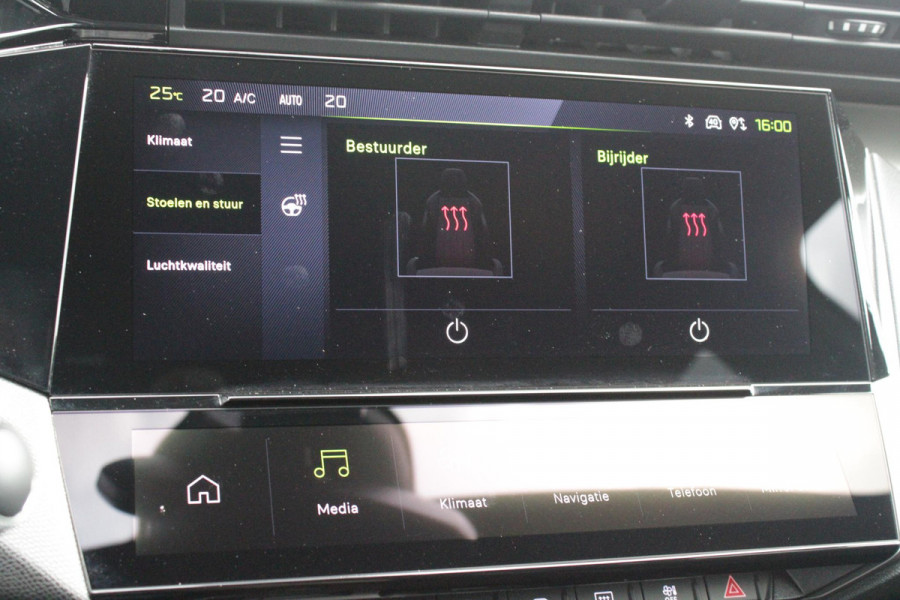 Peugeot 308 1.2 Hybrid 145PK AUTOMAAT GT | PANORAMA SCHUIF/KANTEL DAK | AFNEEMBARE TREKHAAK | NAVIGATIE | SENSATION PACK: FOCAL HIFI SYSTEM (PREMIUM HIFI SYSTEEM MET 10 SPEAKERS)/DRAADLOZE TELEFOONLADER | 360° VISION & DRIVE ASSIST PLUS PACK: ACHTERUITRIJCAMERA 360° VISEOPARK 3 (4 CAMERA'S)/PARKEERHULP VOOR EN ACHTER/ANTI DIEFSTAL ALARM/PEUGEOT i-COCKPIT MET CONFIGUREERBAAR 3D-INSTRUMENTENPANEEL/CLEAN CABIN | ALCANTARA EXECUTIVE PACK: BEKLEDING ALCANTARA/KUNSTLEDER INCL. ELEKTRISCH BEDIENBARE AGR STOEL EN MASSAGE OP BEIDE VOORSTOELEN | 18" LICHTMETALEN VELGEN "PORTLAND" | NAVIGATI