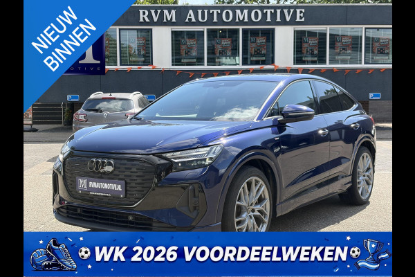Audi Q4 Sportback e-tron 45 S Edition 82 kWh S-LINE BINNEN + BUITEN VAN: 48.900,- VOOR: 44.877,- UW WKOORDEEL: 4.023,- | 21 INCH!| MEM. STOEL| ACHTERUITRIJCAMERA| NAPPA LEER| DIAMOND STICHING | FABR. GARANTIE T/M 2028