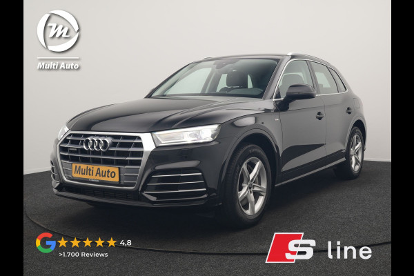 Audi Q5 50 TFSI e Quattro S Line PHEV 300pk Dealer O.H. | Trekhaak Af Fabriek | Luchtvering | Alcantara Sportstoelen Verwarmd | Cruise Control | Navigatie Plus | DAB | LED Koplampen | 18"L.M | Plug In Hybrid |