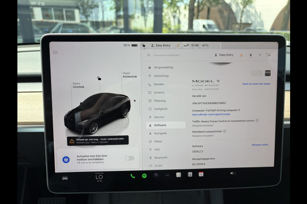 Tesla Model Y Long Range AWD 75 kWh SOH 95% | TESLA FABRIEKSGARANTIE TOT 2028/ 80.000KM! | FABRIEKSGARANTIE OP ACCU & AANDRIJFLIJN TOT 2032 OF 192.000 KM | BTW VERREKENBAAR