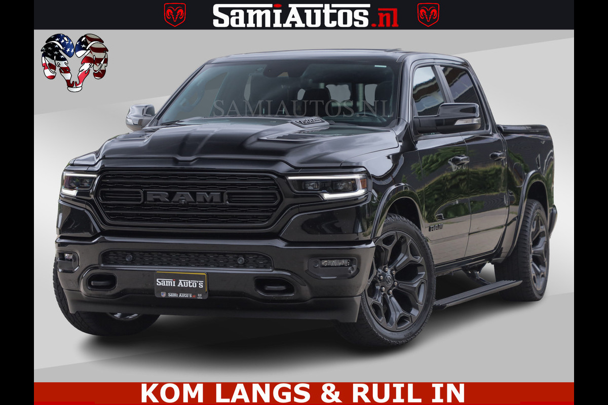 Dodge Ram 1500 LIMITED NIGHT | BOM VOL | HUD | MWK | LUCHTVERING | PANODAK | 5.7 V8 HEMI 402PK | DC | DUBBELE CABINE | 5 PERSOONS | GRIJSKENTEKEN PICK UP | DASHCAM | ALARM | OPEN UITLAAT KLEP | | De specialist in Amerikaanse pick‑ups in Nederland en Europa.