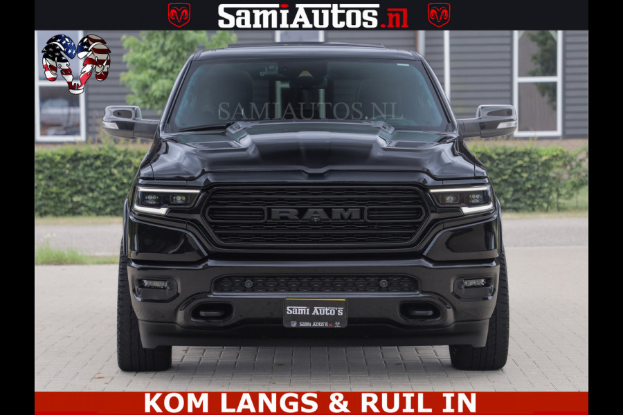 Dodge Ram 1500 LIMITED NIGHT | BOM VOL | HUD | MWK | LUCHTVERING | PANODAK | 5.7 V8 HEMI 402PK | DC | DUBBELE CABINE | 5 PERSOONS | GRIJSKENTEKEN PICK UP | DASHCAM | ALARM | OPEN UITLAAT KLEP | | De specialist in Amerikaanse pick‑ups in Nederland en Europa.