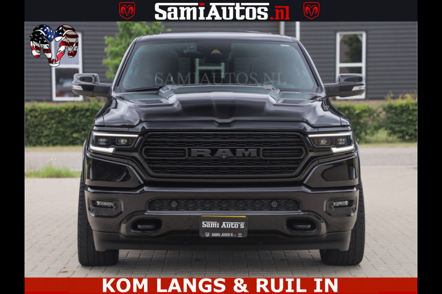 Dodge Ram 1500 LIMITED NIGHT | BOM VOL | HUD | MWK | LUCHTVERING | PANODAK | 5.7 V8 HEMI 402PK | DC | DUBBELE CABINE | 5 PERSOONS | GRIJSKENTEKEN PICK UP | DASHCAM | ALARM | OPEN UITLAAT KLEP | | De specialist in Amerikaanse pick‑ups in Nederland en Europa.