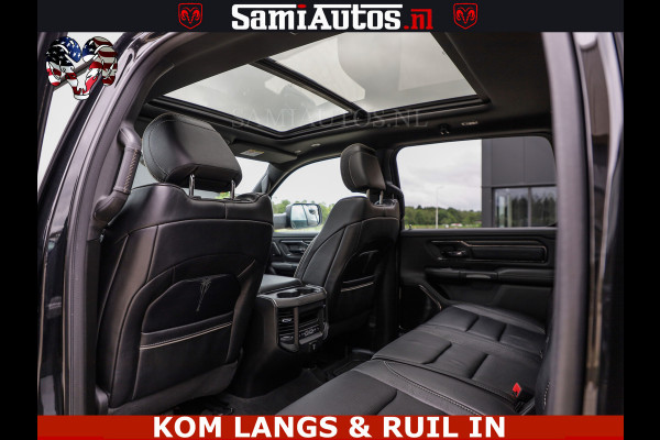 Dodge Ram 1500 LIMITED NIGHT | BOM VOL | HUD | MWK | LUCHTVERING | PANODAK | 5.7 V8 HEMI 402PK | DC | DUBBELE CABINE | 5 PERSOONS | GRIJSKENTEKEN PICK UP | DASHCAM | ALARM | OPEN UITLAAT KLEP | | De specialist in Amerikaanse pick‑ups in Nederland en Europa.