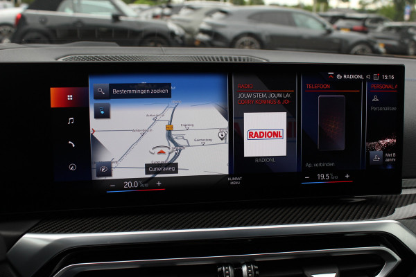 BMW i4 M50 High Executive 84 kWh / SoH 96,6% / 360Camera / Head-up / Leder / Harman Kardon / Carbon intr.+extr. / 19'' / CarPlay / Stoelverwarming / Dodehoek / DAB / Cruise Control Adaptief